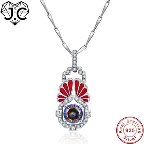 J.C Excellent Spessartine Garnet Rainbow Topaz Solid 925 Sterling Silver Pendant Fine Jewelry Women Men Wedding Band Necklace
