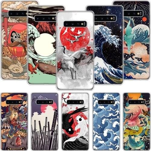 Japanese Pub Wave Anime Arrived Phone Case For Samsung Galaxy S10 S20 S21 S9 S8 S7 Note 10 20 9 8 FE J4 J6 Ultra Plus Lite Pro