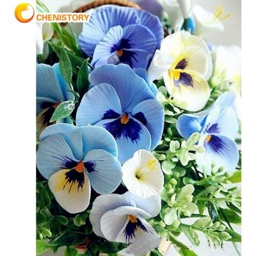 CHENISTORY Butterfly Flower Painting By Numbers Kits Handmade Diy Framed Oil Picture By Number Home Living Room Wall Artcraft