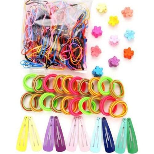 240/ 780 PCS Colorful Elastic Hair Band Metal Buckle Hairpin Hair Accessories Hair styling tools Girls Hair Accessories Set