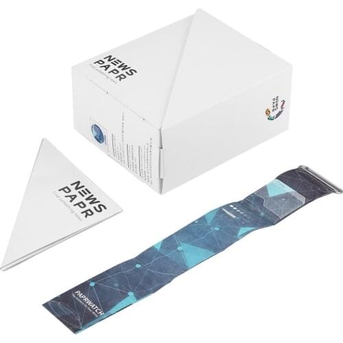 ICOCO X NEWSPAPR Ultra Light LED Light Digital Personlized Paper Strap Magnetic Closure Buckle Ultra Light Waterproof Drop Ship