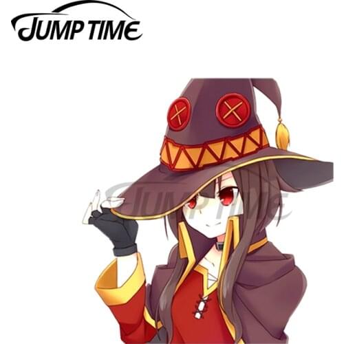 JumpTime 13 x 5.3cm Konosuba Megumin Peeker Car Assessoires Stickers Personality Truck 3D Decal Air Conditioner Car Door Decor
