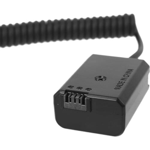 USB to NP-FW50 Dummy Battery Eliminator Power Supply Spring Cable for -Sony A7 A7RII A6500 A6400 A6300 A6100 A6000