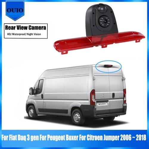Rear View Reverse Camera For Fiat Daq 3 gen For Peugeot Boxer For Citroen Jumper 2006 ~ 2018 BackUp Parking Brake light Camera