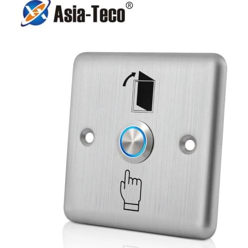 LED Backlight Stainless Steel Exit Button Push Switch Door Sensor Opener Release for Access Control