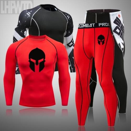Mens Thermal Underwear Underpants Kit Sports Compression Clothing Tracksuit For Men Fitness Slim Joggers Base Layer Set Long