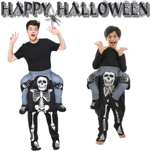 Halloween Cosplay Costume Pants Horror Skull Bone Skeleton Skull Carrying Man Scary Robes Pants Ghost Party for Adult Kids