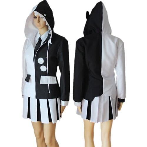 Anime Danganronpa V3 Monokuma Cosplay Costumes Dangan-Ronpa Jackets Coat Pants Skirt Wigs Women Girls Boys Party Uniform Clothes