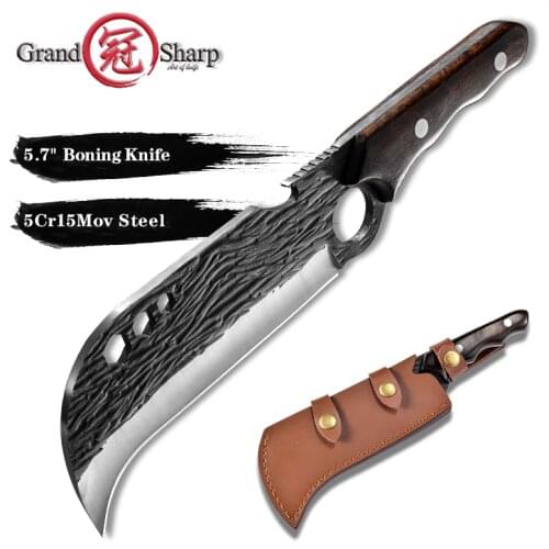 5.7 Inch Chef Kitchen Knives Chinese Boning Meat Cleaver Knife Bottle Opener Wrench Outdoor Tools Multifunctional Grandsharp
