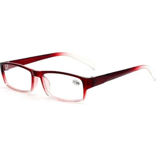 Fashion Clear Lens Gradient Color Reading Glasses Rectangular Resin Lens Eyeglasses Presbyopic Glasses 10pcs/Lot