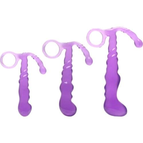Colorful Crystal Jewelry Anal Plug with Pull Ring S/M/L Prostate Massager Butt Plug for Beginner Sex Toys for Men Women