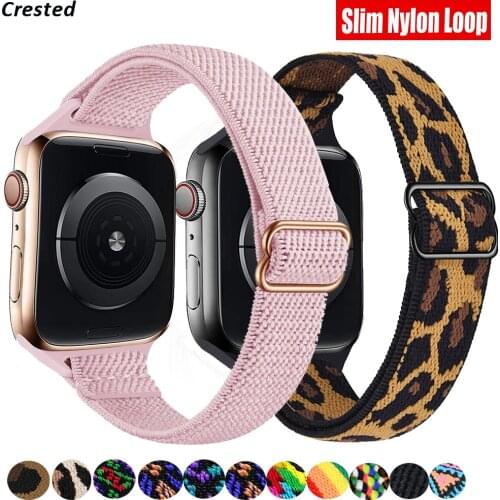 Slim Scrunchie Strap for Apple watch band 40mm 44mm 38mm 42mm Adjustable Elastic Nylon solo Loop bracelet iWatch 3 4 5 6 se band