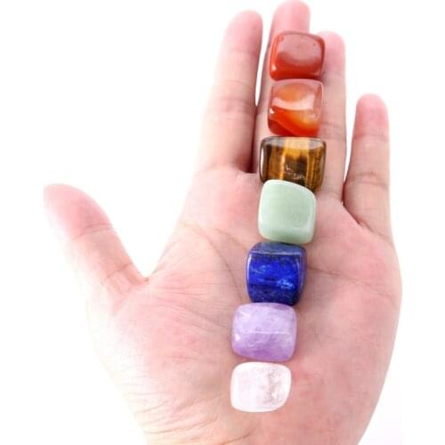 Seven Chakra Stone 7 Colors Set Yoga Chakra Irregular Reiki Healing Crystals Stone Polished Individual Stones And Crystals