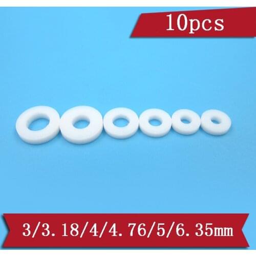 10pcs 3mm 3.18mm 4mm 4.76mm 5mm 6.35mm Shaft Spacer Gasket Sleeve Drive Dog Tetrafluoroethylene Plastic Washer for RC Boat Model