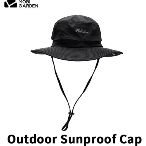 MOBI GARDEN Outdoor Sunscreen Fisherman Hat 9cm Big Brim Hiking Fishing Sun Hat Anti-UV Breathable Summer Bucket Hats Men Women