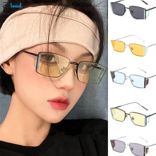 Zilead Classic Rectangle Hip hop Women Sunglasses Clear Lens Metal Small Square Men Sun Shades Glasses UV-Protection Gafas UV400