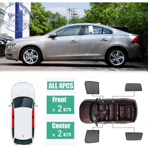 For Volvo S60 2014-2018 Window Sunshade UV Protection Ray Blocking Mesh Visor Laser Black Net Yarn