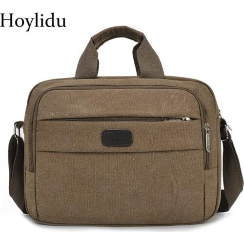 Mens Quality Canvas Black Shoulder Bags Casual Simple Multifunction Large Capacity Business Handbags For Male Laptop Briefcase
