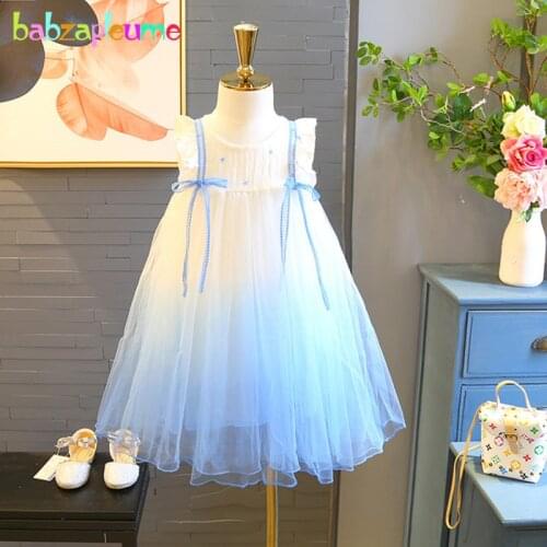 2-6Years 2019 New Summer Baby Girls Party Tutu Dress Fashion Voile Cute Bow Ball Gown Toddler Dresses Children Costume BC1120-1