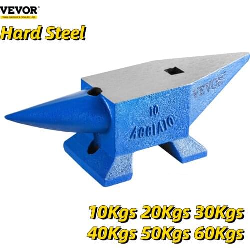 VEVOR Steel Anvil Block Blacksmith 22 to 132LBS (10-60KG) Single Horn Durable Robust Metal Manuel Bench Tool for Metal-smiths