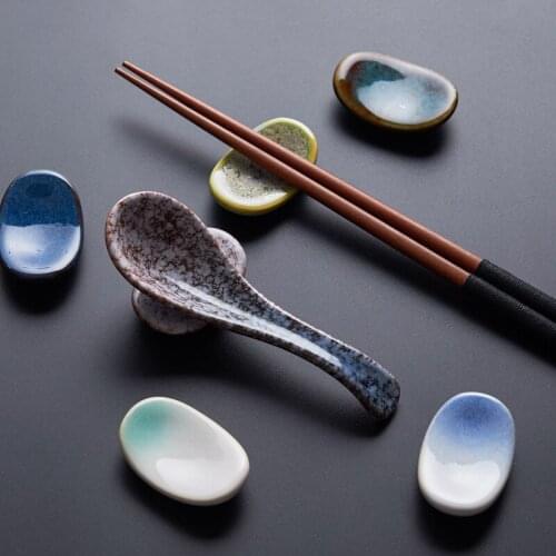 Vintage Style Ceramic Chopstick Rest Holder DIY Home Kitchen Decoration Japanese Style Kitchen Ceramic Chopstick Rest Stand