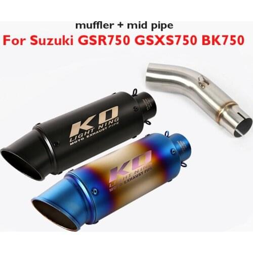 Motorcycle Exhaust Connector Middle Mid Pipe System 51mm Muffler Silencer Escape for Suzuki GSR750 GSXS750 BK750