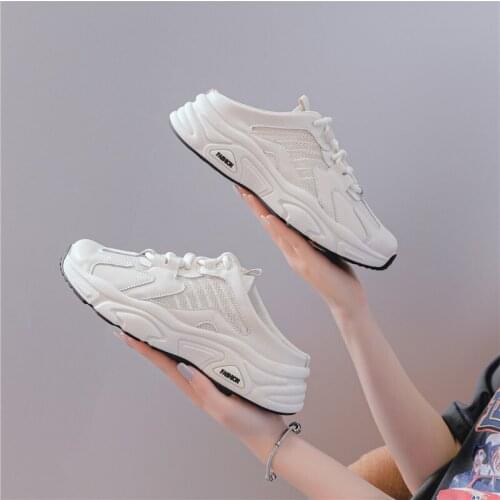 Womens Sneakers Ladies Flat Shoes Casual Vulcanized Women 2021 Summer Light Mesh Breathable Female Running Shoes White Slippers