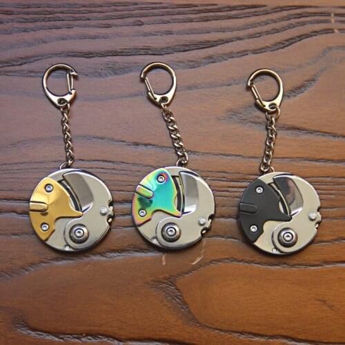 1 Pcs Steel Folding Pocket Cutter Screwdriver Coin Shaped Survival Camping Keychain In Stock