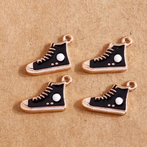 10pcs/lot 11*14mm Enamel Canvas Shoes Pendants Charms Keychain Accessories DIY Bracelets Necklace Charms for Jewelry Making