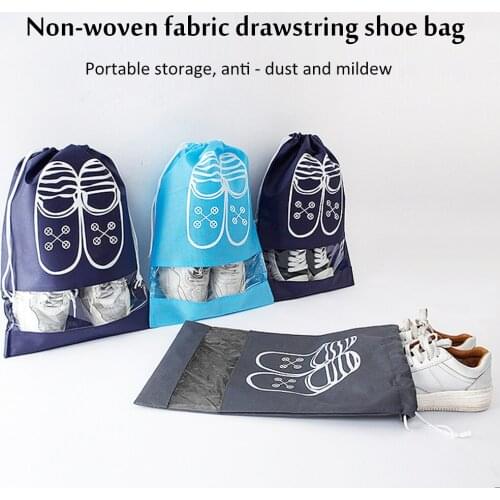 Boots Travel Storage Bag Household Shoes Drawstring Transparent Dust Proof Space Saving Shoe Storage Bag 10 pieces