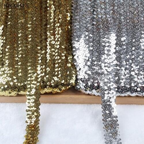 10yards sequins lace fabric ribbon wedding decoration trim DIY Dance Costume Accessories 3cm sequins connection bead lace band