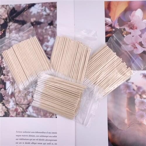 1000 pcs Wood Cotton Swab Eyelash Extension Tools Medical Ear Care Cleaning Wood Sticks Cosmetic Cotton Swab Cotton Buds Tip