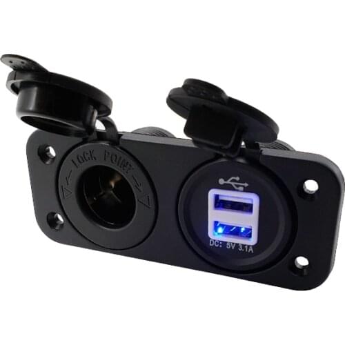 12V Car Cigarette Lighter Socket Splitter For mobile phone Car Motorcycle Caravan Truck Boat Dual USB Car Charger For Xiaomi