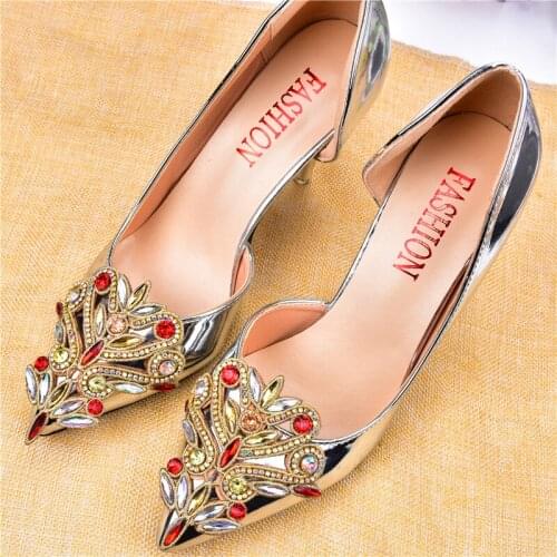 2Pcs Sew On Shoes Flower Beautiful Applique Bridal Wedding Party Accessories Diy High Heels Shoes Manual Crystal Decorations