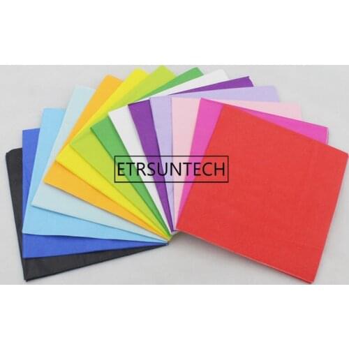 2000pcs Solid Color Paper Napkins Decoupage Printed Beverage Event & Party Tissue Napkins Decoration Serviettes