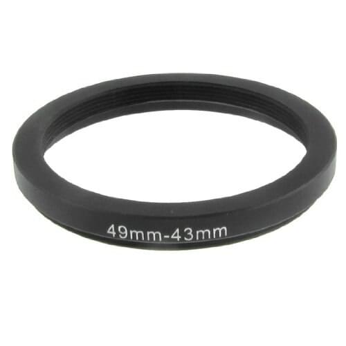 49mm-43mm 49mm to 43mm Black Step Down Ring Adapter for Camera