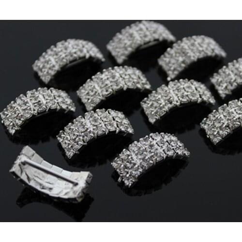 5 Pieces 20*9mm Cute Mini Rhinestone Buckle Slider Wedding Embellishment DIY accessory for Wedding Bridal Invitation