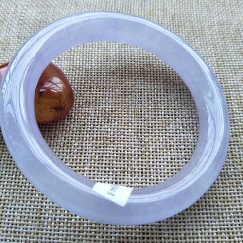 57-60mm Certified 100% Natural Lavender Jadeite JADE Bracelet Bangle