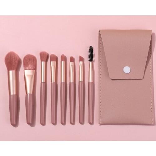 8PCS Portable Makeup Brushes Set Face Eye Lip Eyeshadow Eyebrow Comb Eyelash Spoolies Foundation Powder Brush Tools Cosmetic
