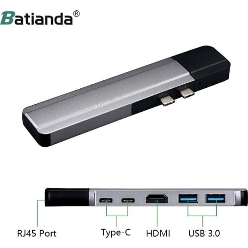 Type C to USB 3.0 HDMI- compatible Adapter RJ45 Thunderbolt 3 Port for MacBook Air Pro/Samsung Accessories USB-C Type C 3.1 Hub