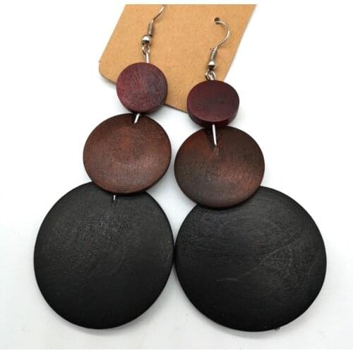 Free Shipping! 5pairs/lot African Shape Wood Earrings for Women Can mixed colors