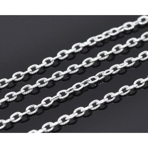 DoreenBeads Alloy silver color Plated chains 5mm x3mm( 2/8" x 1/8"), 2 M new