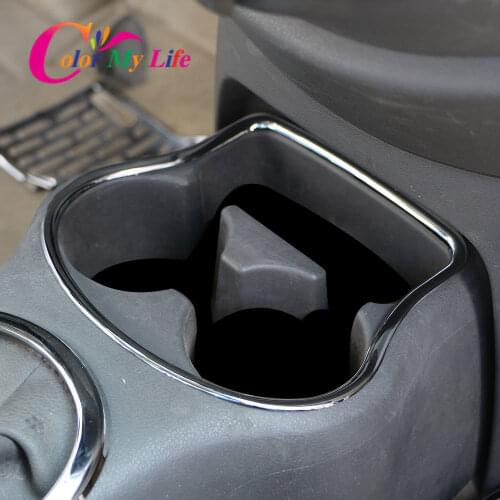 Color My Life Car ABS Chrome Water Cup Circle Trim Glove Box Decorative Sticker for Nissan Sunny 2011 - 2015 Accessories