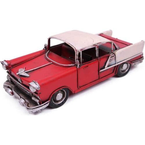 Decorative Metal Red Car - Trinket, Miniature, Gift,Vintage Nostalgic - Handmade and hand painted - Quality Durable