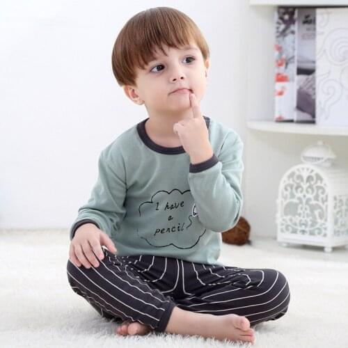 Childrens Clothing Fall Winter Cotton Underwear Set Warm Kids Clothes for Boy Girls Pajamas Home Sport Suits Christmas Gift