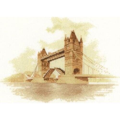 Factory Embroidery London Tower Bridge Lighthouse Counted Cross Stitch Kits with 100% Cotton Floss &Free Shipping for Wall Decor