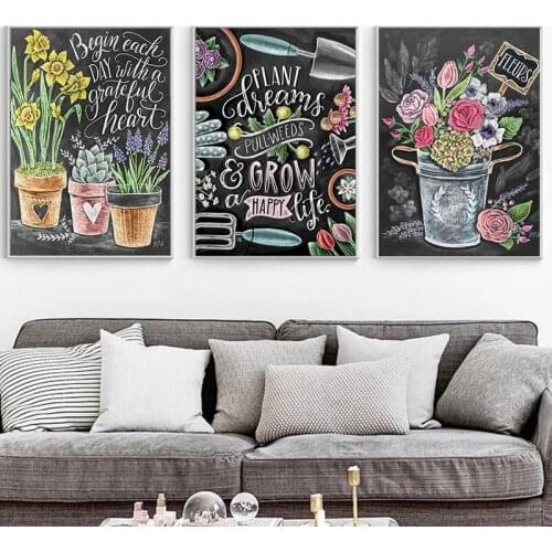 GATYZTORY 3PC Oil Paint By Number Handmade Home Living Room Decoration Colorful Blackboard Newspaper Picture Wall Art Painting