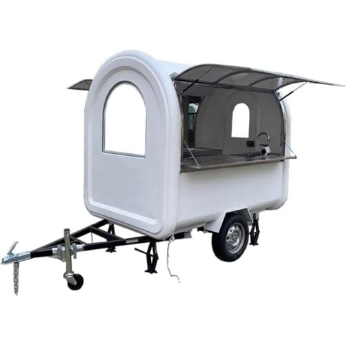 Hot sale snack street food trailer cart truck with double side opening and free shipping by sea