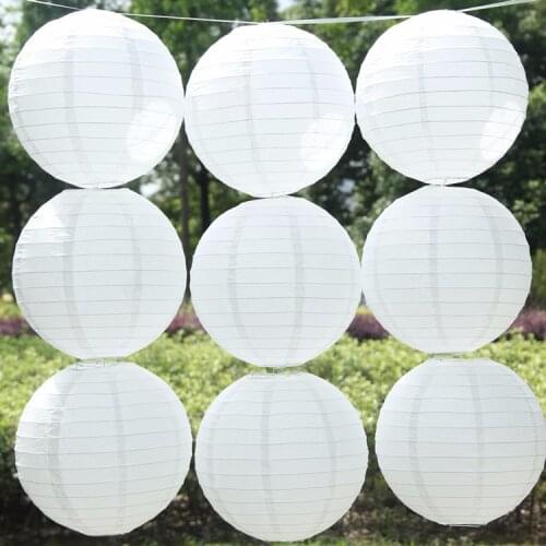 10pcs/lot 6 Inch 15cm White Color Chinese Paper Lanterns For Wedding and Birthdat Party Decoration