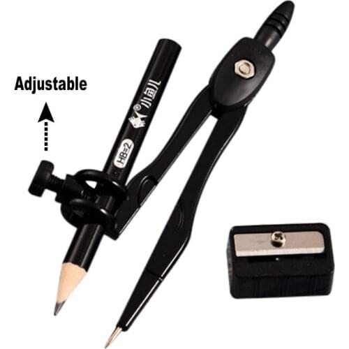 3Pcs Set Metal Compasses With Pencil Sharpener For Art Design Drawing Office School Student Exam Math Geometry Drafting Supplies